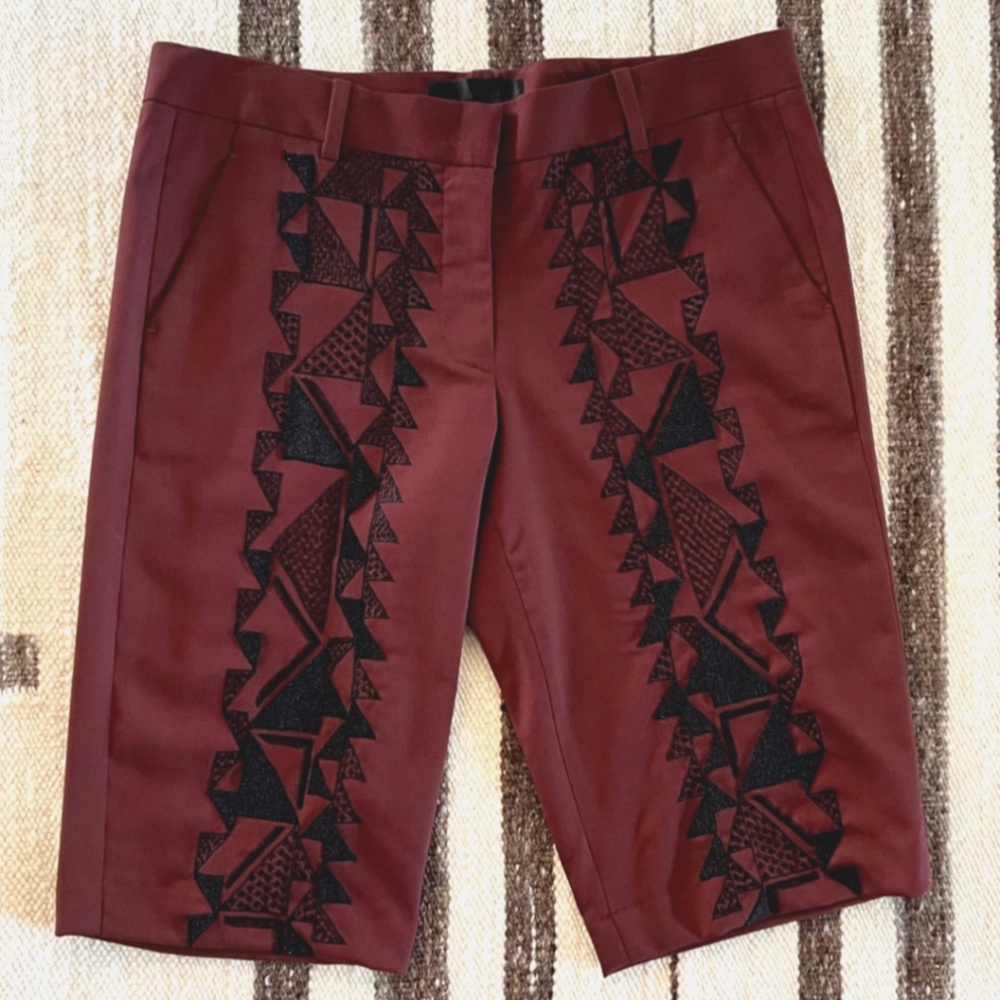 A.L.C. Beaded Bermuda Wool Shorts Size 6